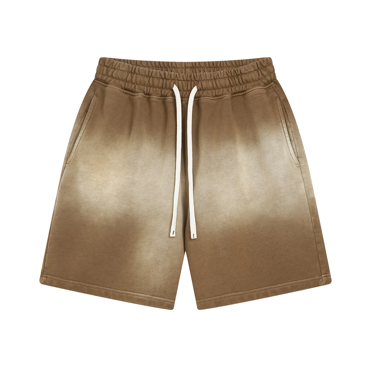 Chain tide hombre verano 2026 marca de lavado transfronteriza hombre manga corta teñido por pulverización pantalones cortos retrógrados hombre manga corta set
