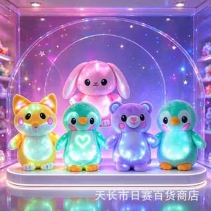 Светящийся зайчик с ушками ночник-подушка для малышей TK GlowBabies