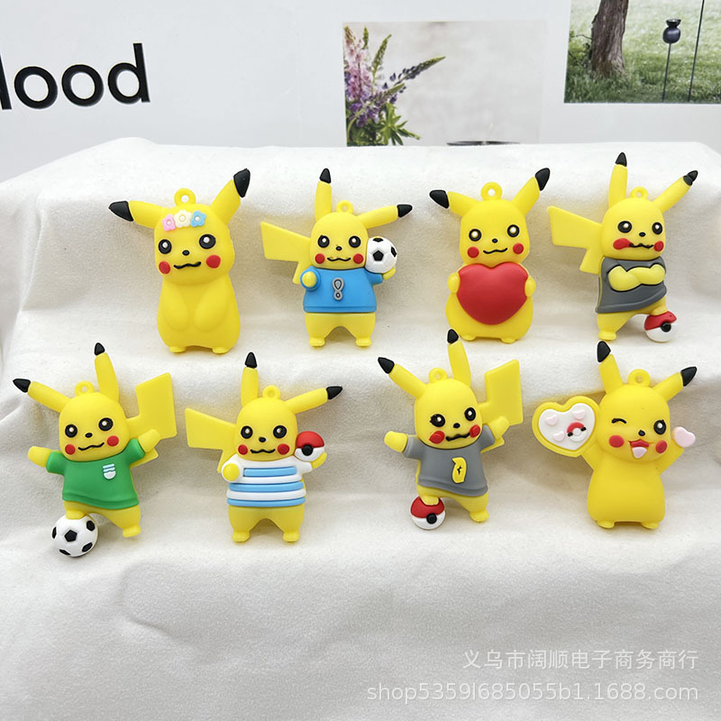 Cartoon Pikachu Keychain Doll Pendant Pokémon Keychain Soft Plastic Doll Blind Box Accessories Local Promotion Products