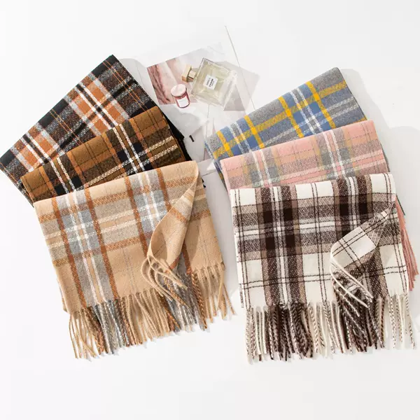 New Autumn and Winter Maillard Scarf, Light Luxury and High-End Korean Style Tassel Fashion Versatile High-End Warm Scarf