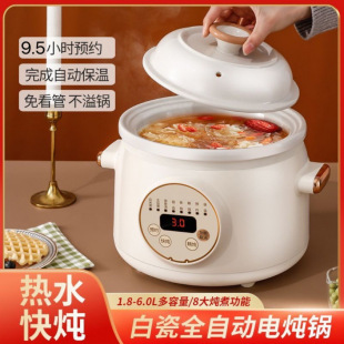 Fully Automatic 3L Electric Stew Pot Health Soup Porridge Pot Household Smart Ceramic Baby Food Supplement Pot Stew Pot