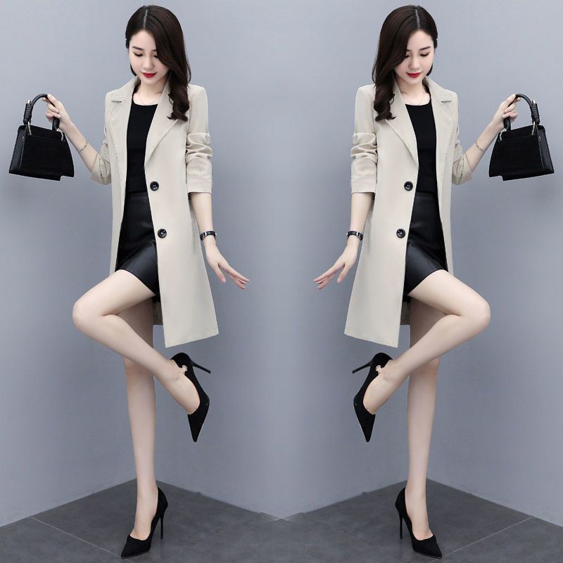 Windbreaker Women's Mid-Length British Style Coat High-End Korean Style Loose Coat Spring and Autumn 2026 New Style Elegant and Fashionable