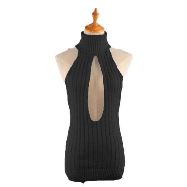 2026 Artículo superventas de AliExpress: Top de punto sin mangas con cuello alto y espalda descubierta, estilo europeo y americano, sexy, para mujer image 6