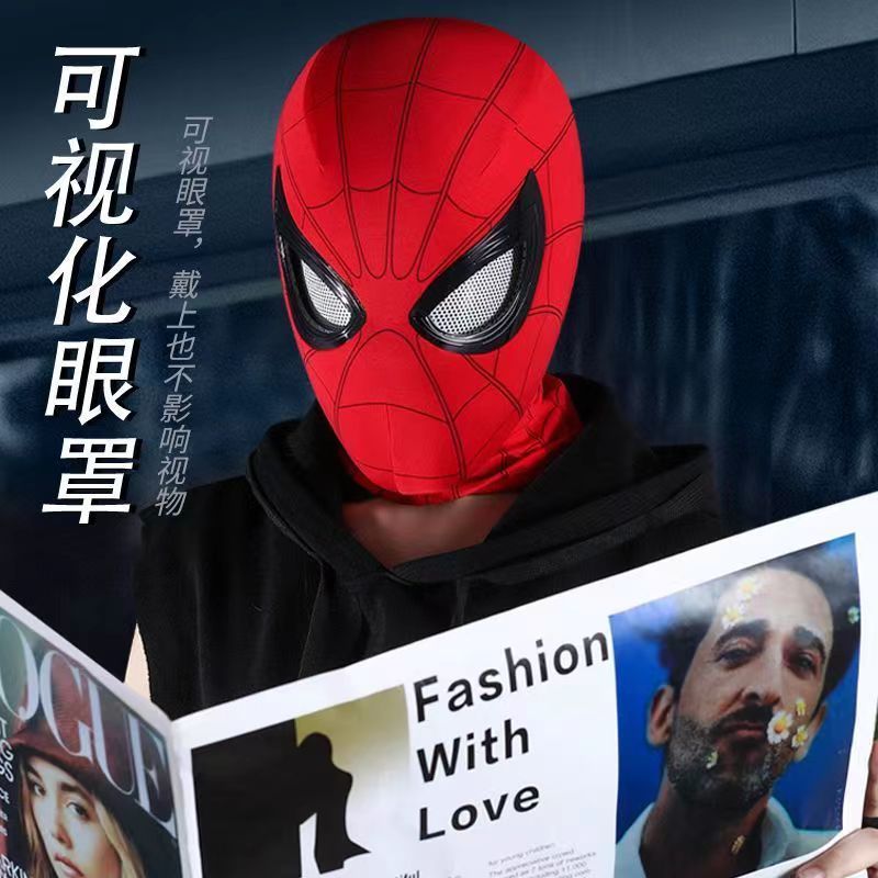ハロウィンスパイダーマンヘッドギアアイ可動タッチ発光cosマスク電気ライトマスク子供のおもちゃ|undefined