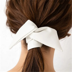 日系純色髮帶 女士綁發馬尾發箍 森系寬邊可愛鐵絲皮質捲髮飾