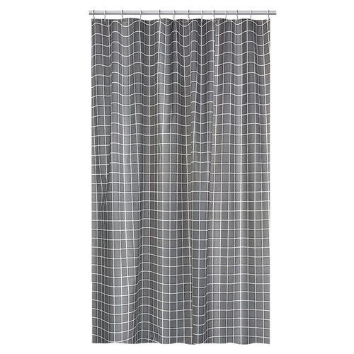 Simple gray bottom plaid shower curtain hotel dormitory shower curtain waterproof and anti-permeable thickened shower room partition curtain