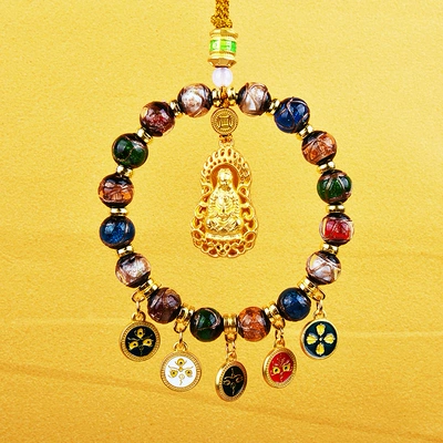 Car hanging – Interior Pendant Advanced - fragrant-ash-glazed-five-way-god-of-wealth-guanyin