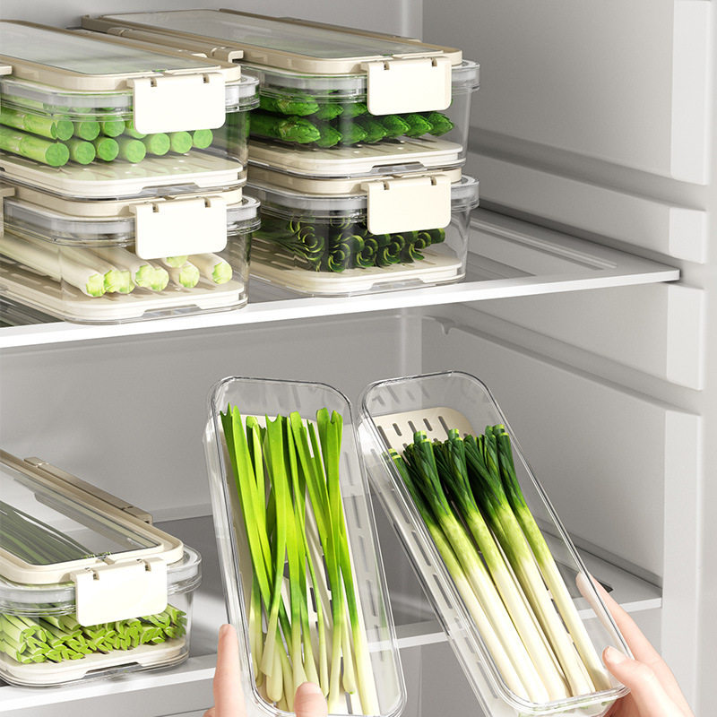 キッチンネギとコリアンダー収納ボックス、冷蔵庫野菜保存ボックス、ポータブル食品グレードの生姜とニンニクの吊り麺専用アーティファクト|undefined