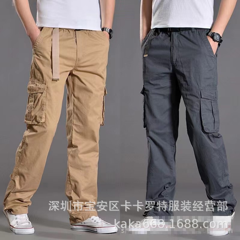 2024 Spring and Summer Coil Pants Men's Slim-fit Elastic Outdoor Sports Camouflage Pants Men's Straight All-match Wear-resistant Casual Pants