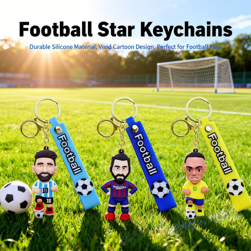 Cross-Border World Cup Football Star Keychain Pvc Resin Trendy Backpack Keychain DIY High-End Small Pendant Cross-Border World Cup Football Star Keychain Pvc Resin Trendy Backpack Keychain DIY High-End Small Pendant