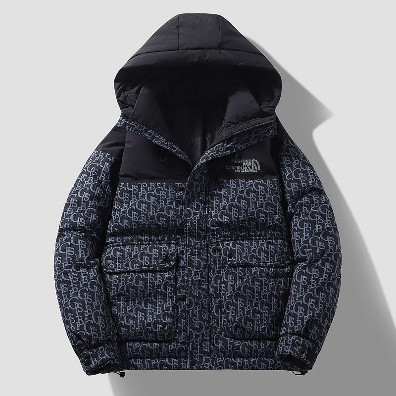 Cross-Border North Face Style White Duck down Winter New Warm Men's down Jacket 2024 Couple Versatile Hooded Thickened