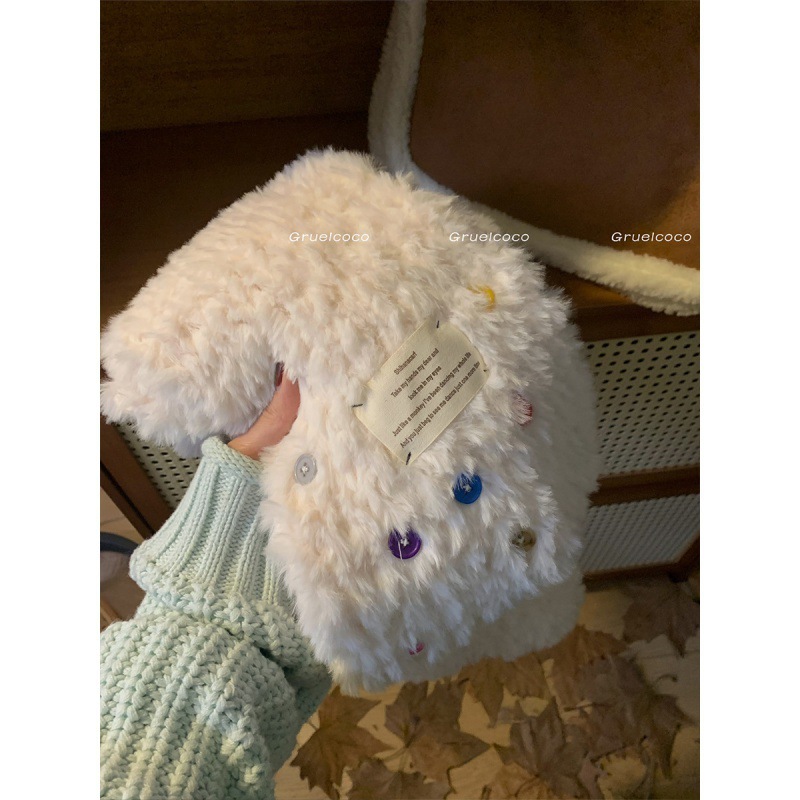 [흰사슴 같은 스타일의 단추 스카프] 화이트 (고품질)