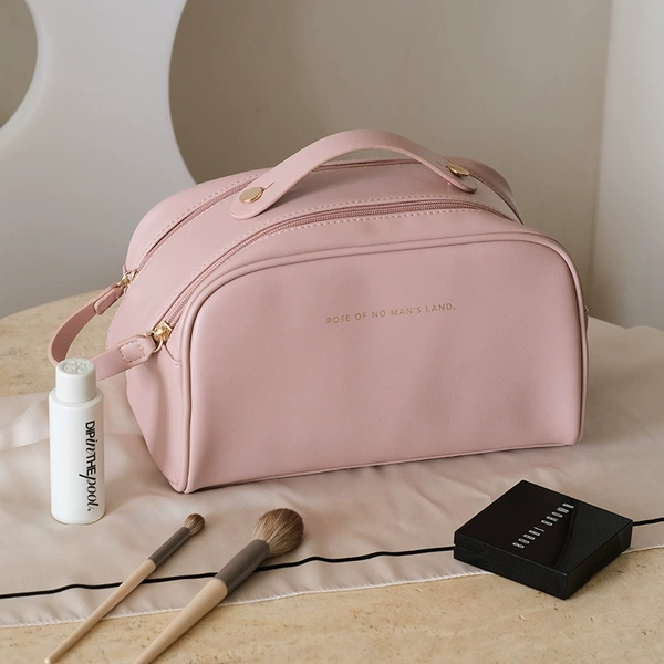 Rose Fan [Dual Zipper] Cosmetic Bag
