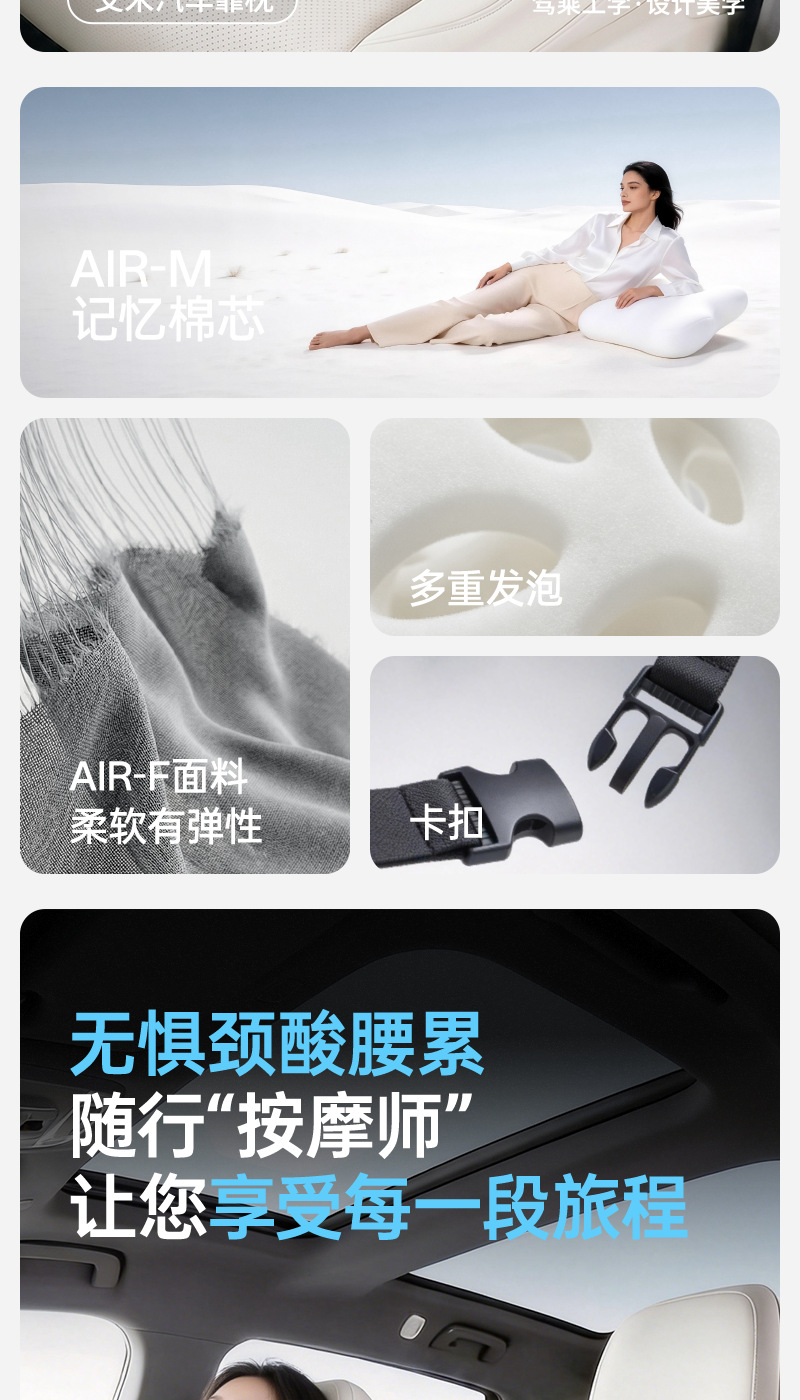 Car Lumbar Pillow for Driver's Seat, Lumbar Support, Car Headrest, Lumbar Support Pillow, Neck Pillow