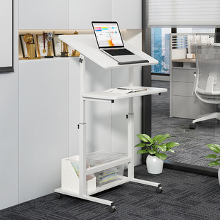 Cross-Border Standing Desk Liftable Mobile Workbench Computer Desk Desktop Notebook Flip Desktop Home