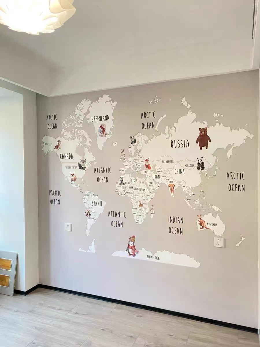 儿童房世界地图动