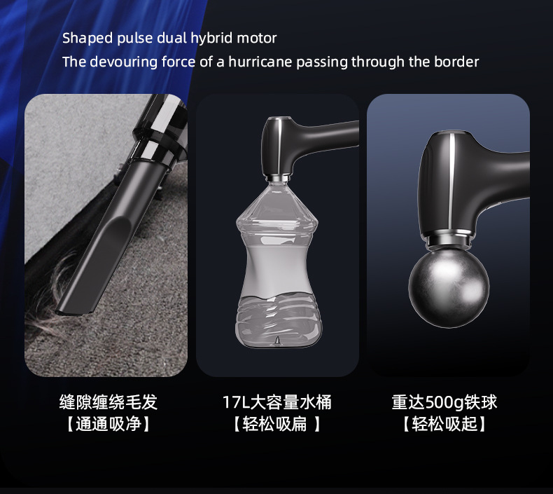 Cross-border wireless car vacuum cleaner, handheld multifunctional desktop cleaner, high-speed wireless compact suction-blowing all-in-one machine