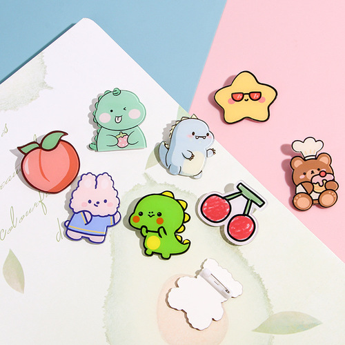 Creative cute brooches, acrylic cartoon trinkets, clothes, bags, accessories, pins, children's badges, gifts wholesale