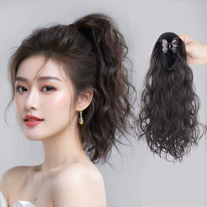 Накладной хвост на заколке Cloud Perm Gentle Grip Clip, матовый, имитация волос, в стиле интернет-знаменитостей, аксессуар для волос для девочек, реалистичный парик, длинные вьющиеся волосы