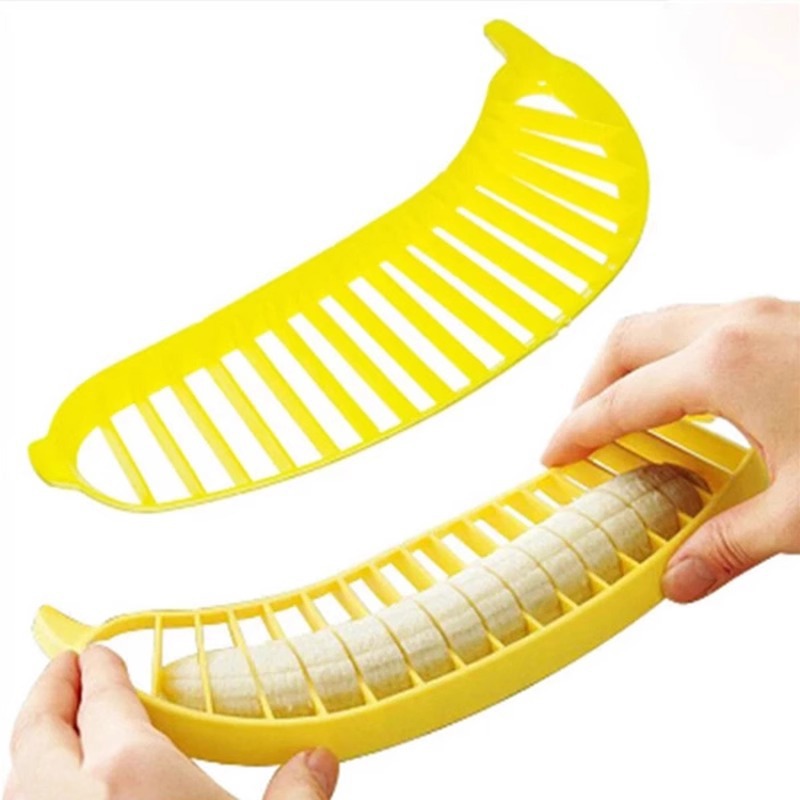 厨房用品水果沙拉塑料香蕉切片器实用方便香蕉切割器分离器水果刀