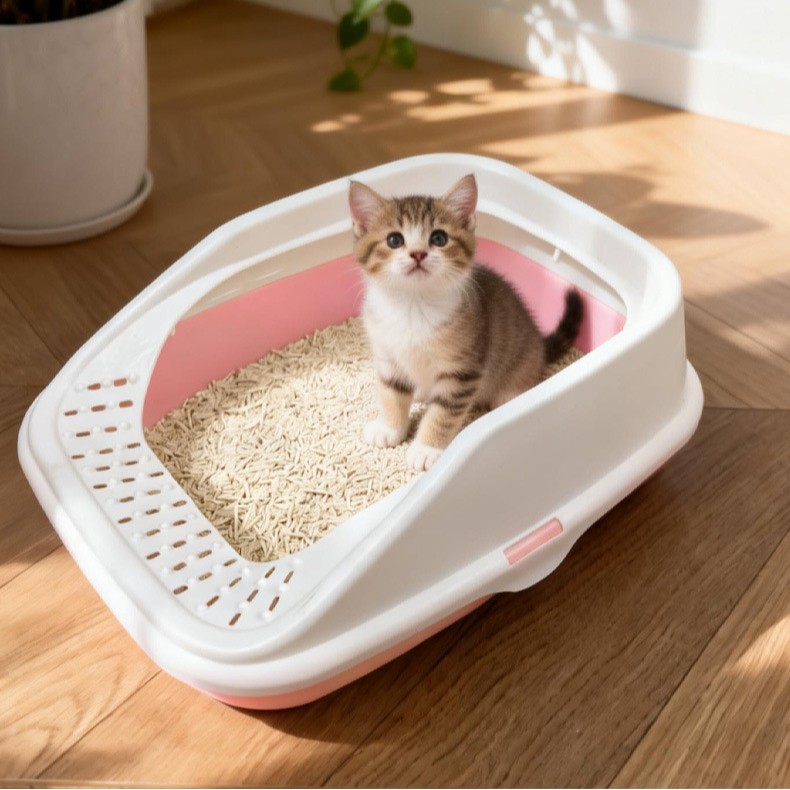 Baño de arena para gatos semicerrado anti-splashing inodoro para gatos caja de arena para gatos lavabo para excrementos para mascotas productos para gatos al por mayor transfronterizos
