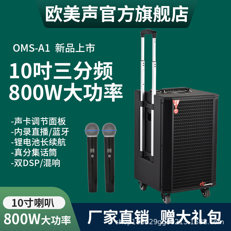 A1 Outdoor Karaoke Performance Sound Card Audio Professional Singing Live Streaming Mobile High-Power Trolley Speaker