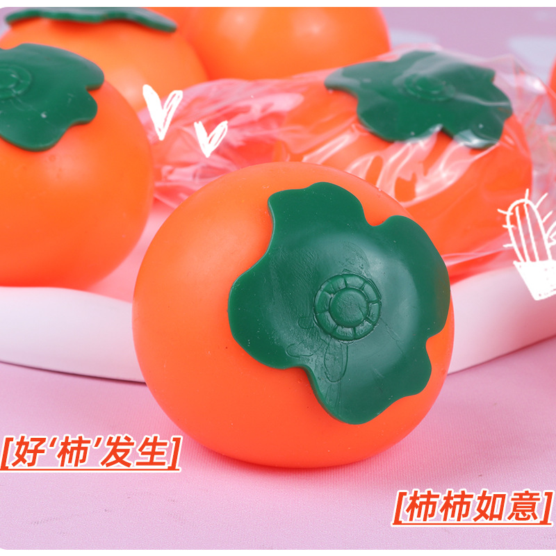 Simulación de líquido caqui pellizcar música descompresión TPR juguete de ventilación de harina rebote lento fruta de simulación