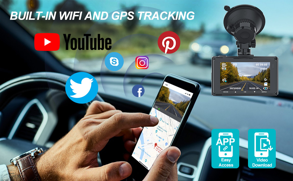 Cross-Border Model 3-Inch 5g Wifi Connected Gps Sony 335 High-Definition 4K Dual-Recording Driving Recorder with Parking Monitoring