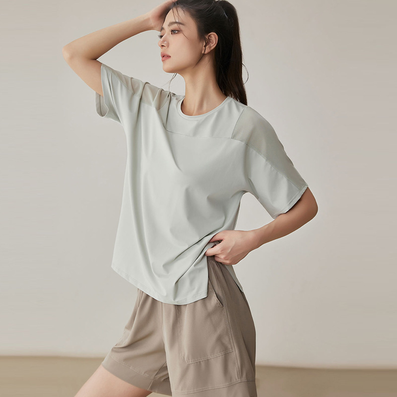 Loose Breathable Sports T-shirt Women's Short-sleeved Running Blouse Quick-drying Fitness Suit Yoga Top Summer Thin