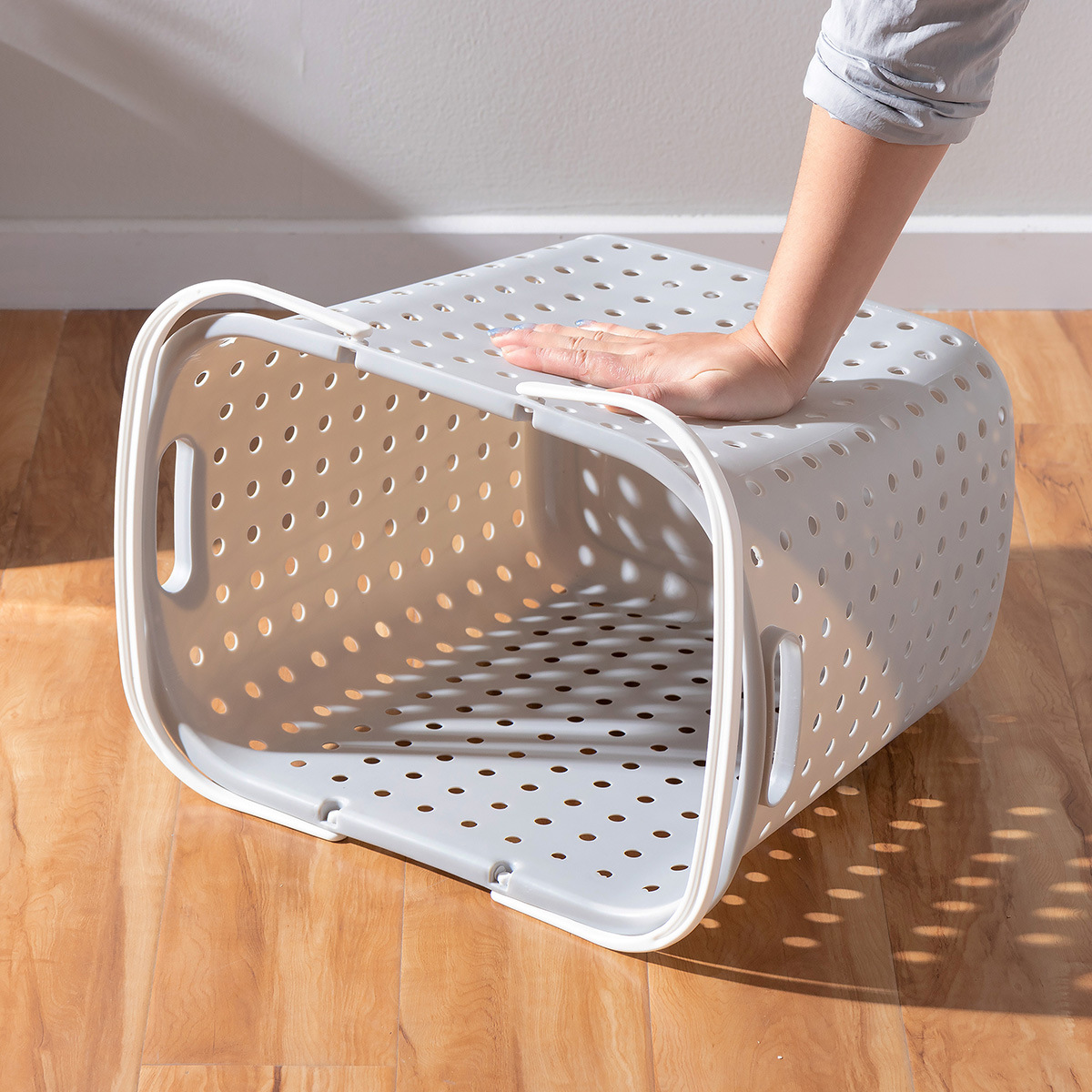 Ou runzhe baño canasta de lavandería portátil grande hogar Baño dormitorio lavandería canasta de almacenamiento cesta de lavandería de plástico