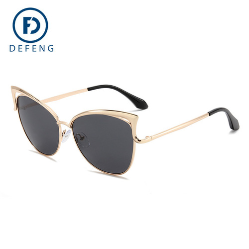 Cat Eye Sunglasses, Western and Eastern, Black Polarized, Colorful Metal Frame, Amazon, AliExpress, Brazil, Cross-border Quality, Model 923