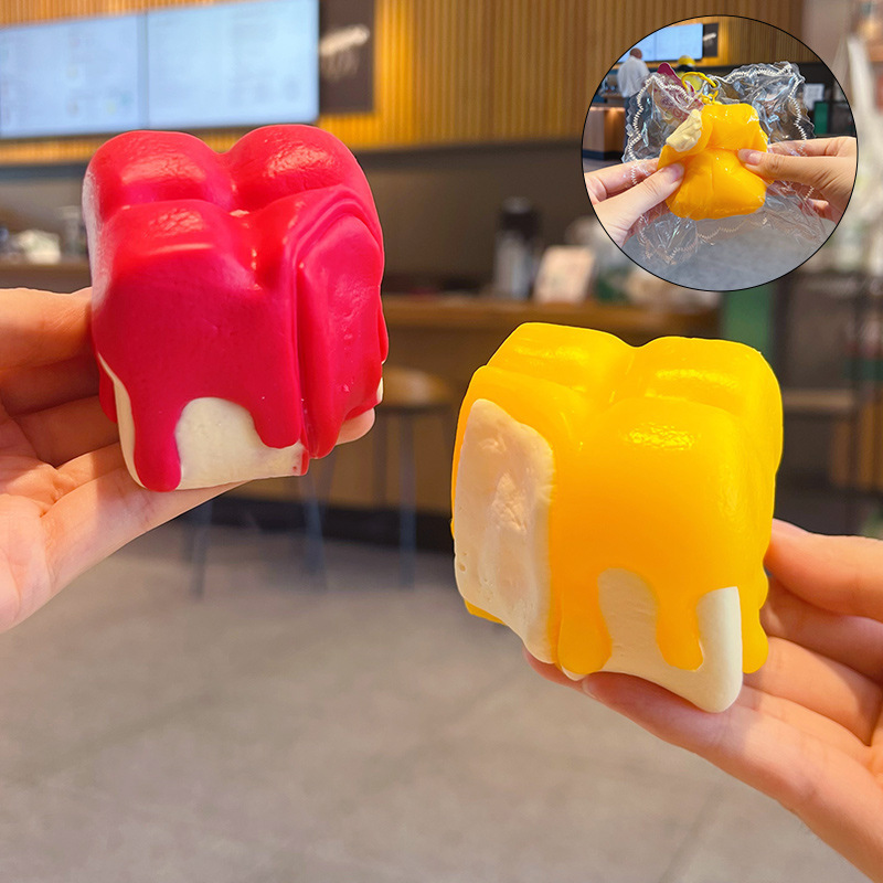 Simulated food-grade silicone ice cream stress-relief toy keychain pendant for stress reduction and venting