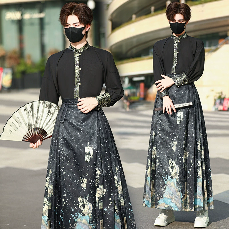 5523 реальный выстрел Hanfu пара CP костюм мужской и женский одинаковый стиль Позолота градиент древний стиль плюс размер жилет юбка костюм групповая покупка