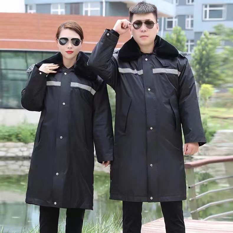 Men's military-style padded winter coat, cold storage anti-cold work protective cotton coat, security work uniform, winter clothing, thick long coat, Northeastern padded jacket