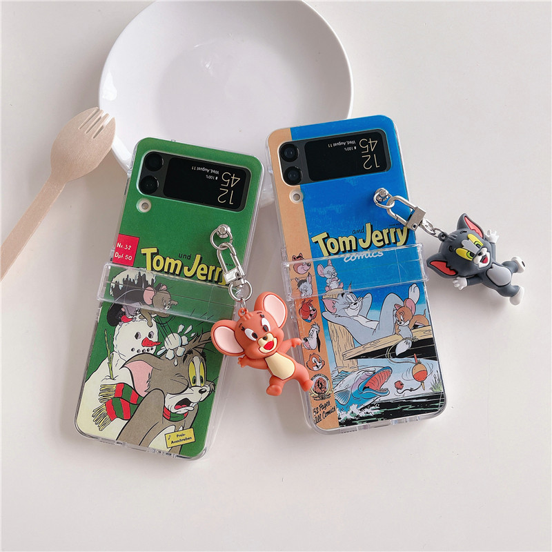 适用Galaxy Z Flip3/4猫和老鼠三星手机软壳折叠防摔涂鸦彩绘保护