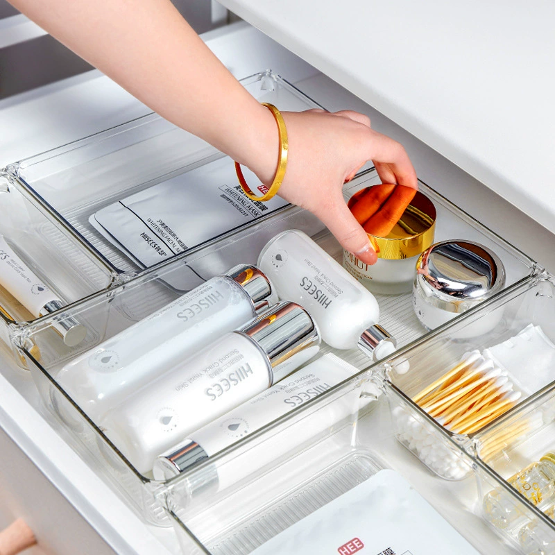 Storage Box Set — Transparent Plastic Organizer for Dressing Table, Multi‑size Modular Containers
