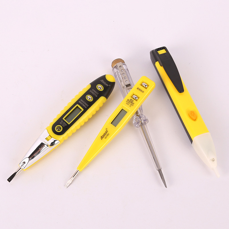 Digital display electric test pen electrician testing LED induction lighted screwdriver electric test 12-250V test on-off electric pen