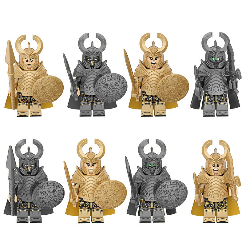 Cross-Border Wholesale Kt1044 Asgard Warrior Guard Military Assembled Building Block Toy Bag Xp337-344