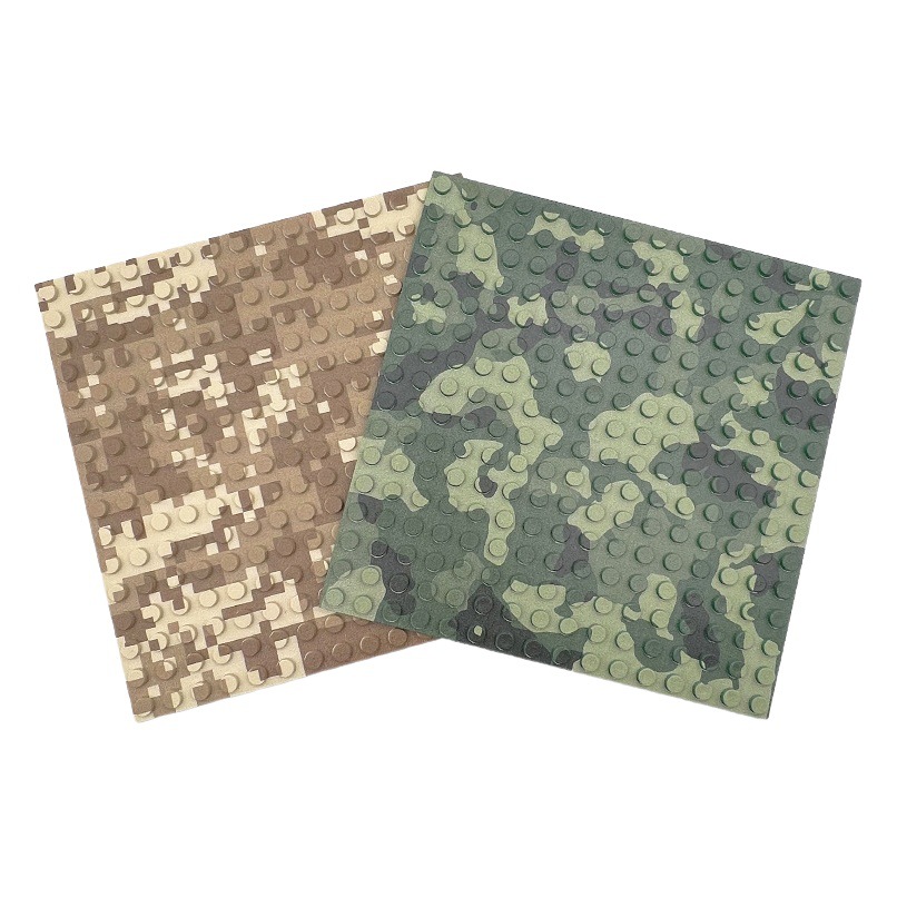 Placa base de bloque de construcción de partículas pequeñas 16*16 placa base de un solo lado desierto camuflaje de la selva militar ensamblado placa base de bloque de construcción de juguete humano