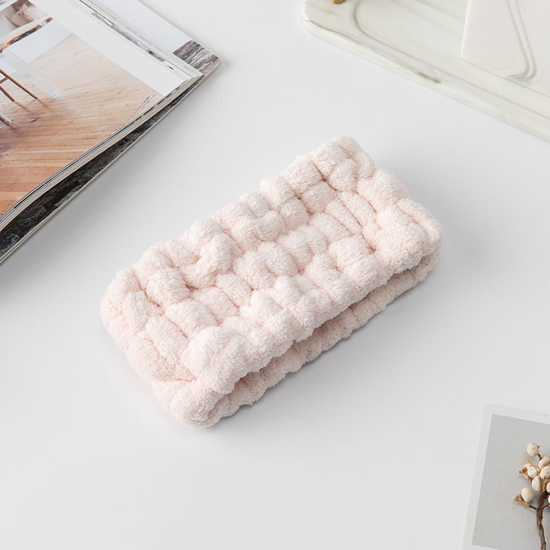 Cara lavado pelo banda coral felpa Mujer estudiante diadema alto elástico antideslizante Otoño e Invierno máscara lavado headbufanda tocado