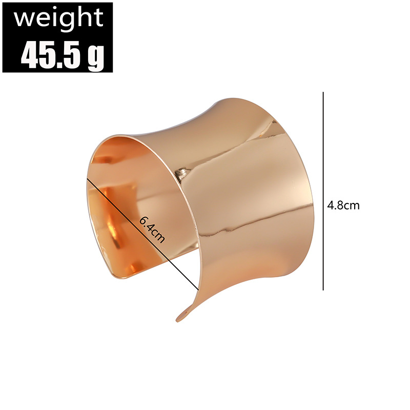 Cross-border New Arrival Bracelet European And American Fashion Punk Street Racket Opening Concave Inside Convex Exquisite Polished Personality Metal Bracelet display picture 2