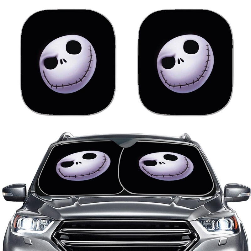 Foreign trade Christmas night horror element car sun visor one piece custom front windshield sun visor two pieces
