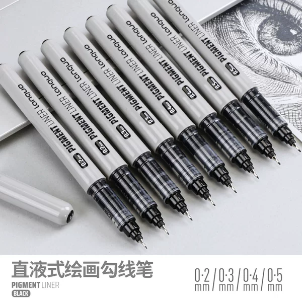 Languo direct liquid art-specific drawing pen 0.2/0.3/0.4/0.5mm black sketch marker pen