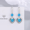 Copper universal earrings heart shaped, zirconium, internet celebrity, Korean style