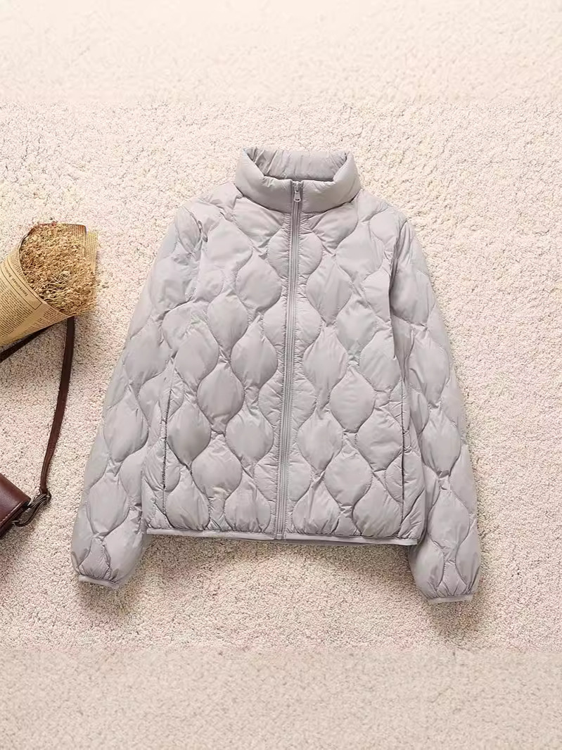 Otoño y invierno, cuello vertical, ligero y delgado, nuevo abrigo de plumón corto, 2024 versátil, ligero y delgado, ropa interior