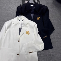 L25秋冬新款韩系学院风金色刺绣logo英伦西装外套