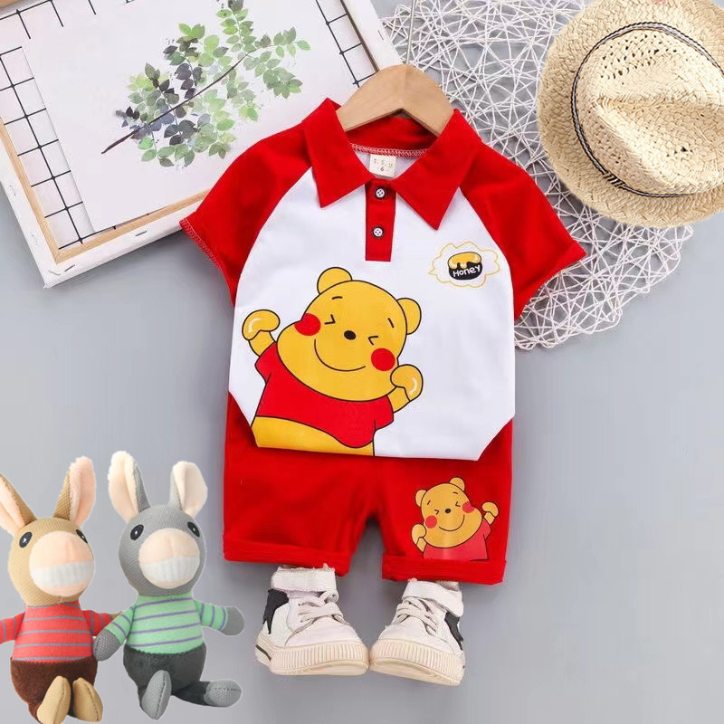 男童女童套装短袖儿童夏装男宝宝夏季t恤婴幼儿半袖恐龙休闲衣服