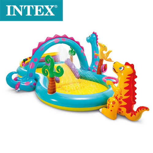 INTEX original 57135 dinosaur splayed park pool slide inflatable castle children's pool