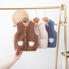 Children's Vest Autumn and Winter 2022 New Baby Velvet Vest Women's Outerwear Fashionable Spring and Autumn Men's Tops