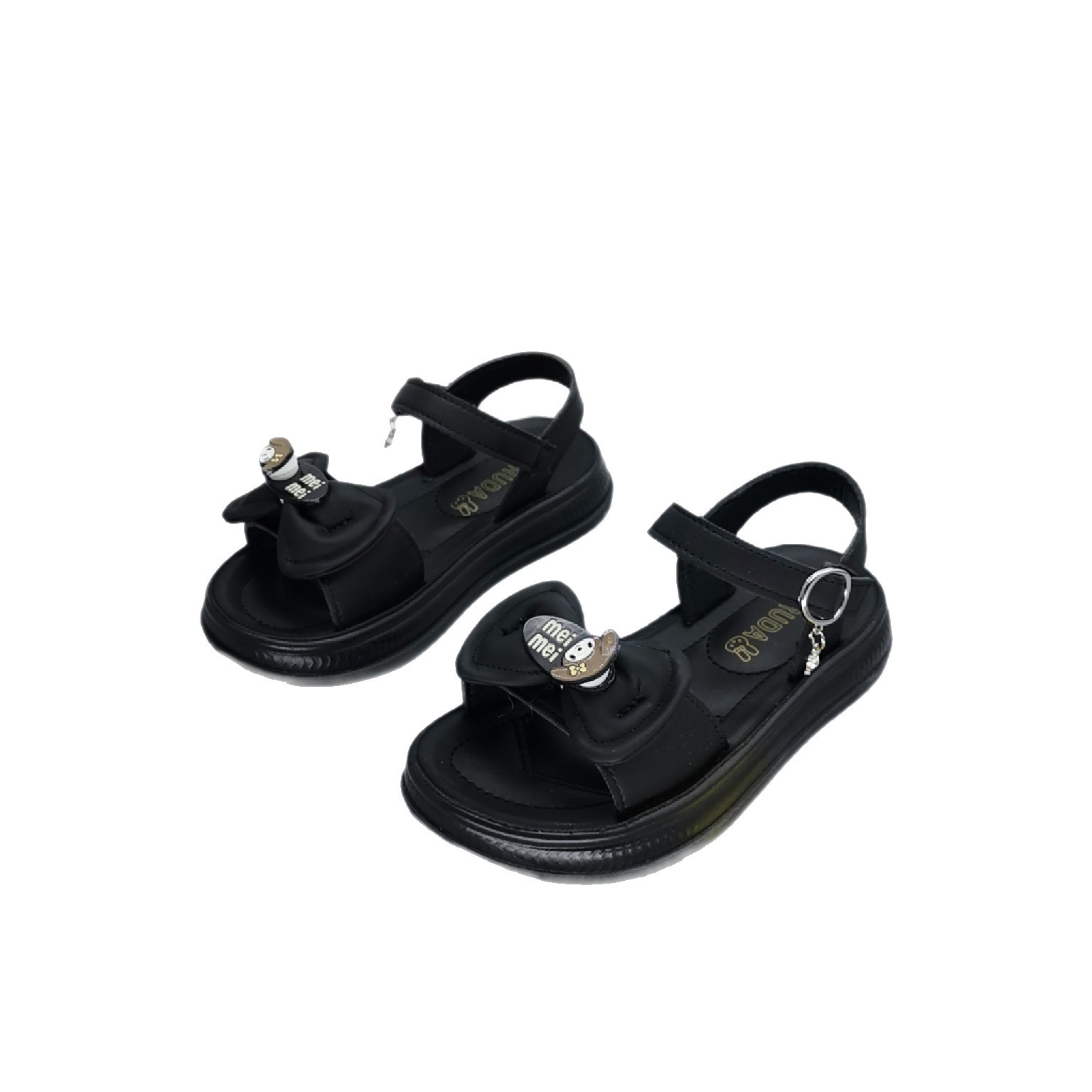 Sandalias de verano estilo caliente 2025 tesoro femenino retro estilo 5-12 años a través de la red zapatos casuales antideslizantes tendón de res zapatos de princesa Meliti